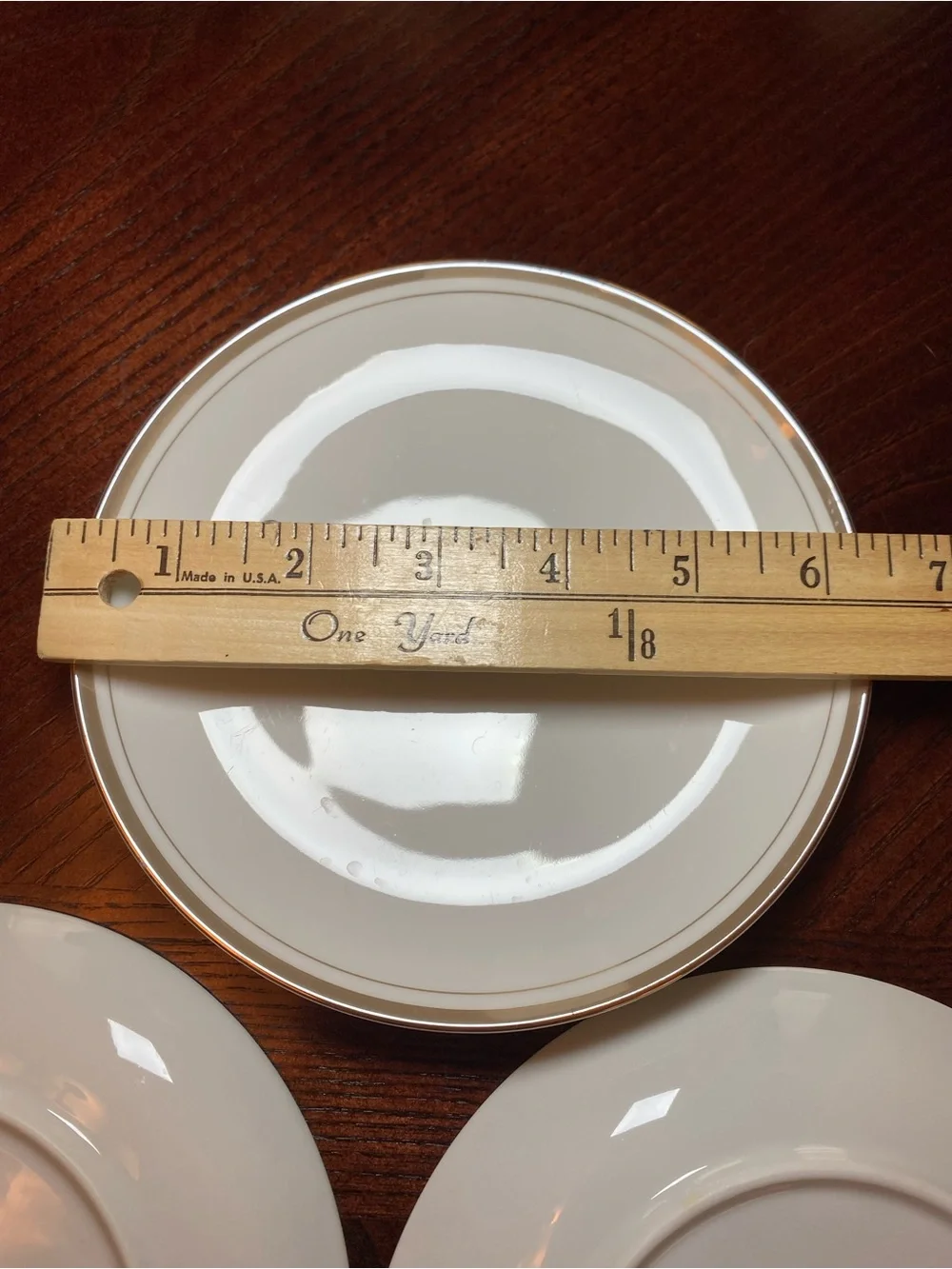 Royalton China Co Classic White Bread Plates with Gold Rim Set of 5